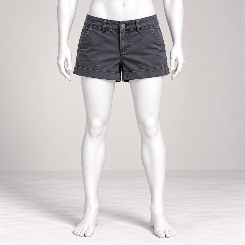 Aeropostale MIDI Shorts Womens 00 Black Cuffed Casual Chino Summer